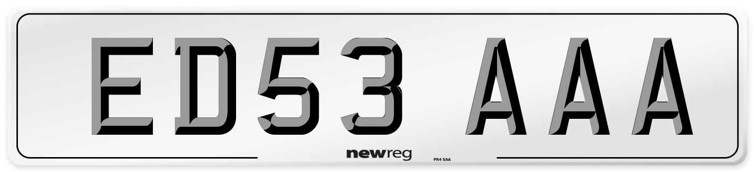 ED53 AAA Number Plate from New Reg